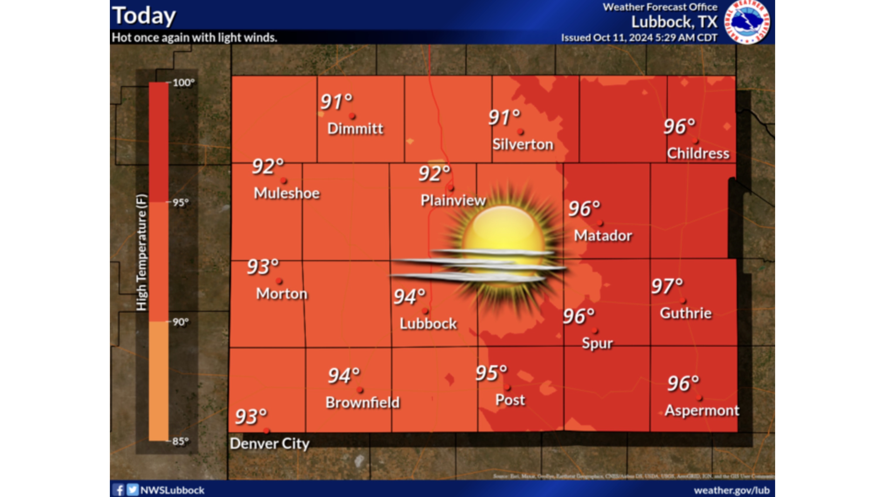 Today's Highs in the South Plains Today's Highs in the South Plains