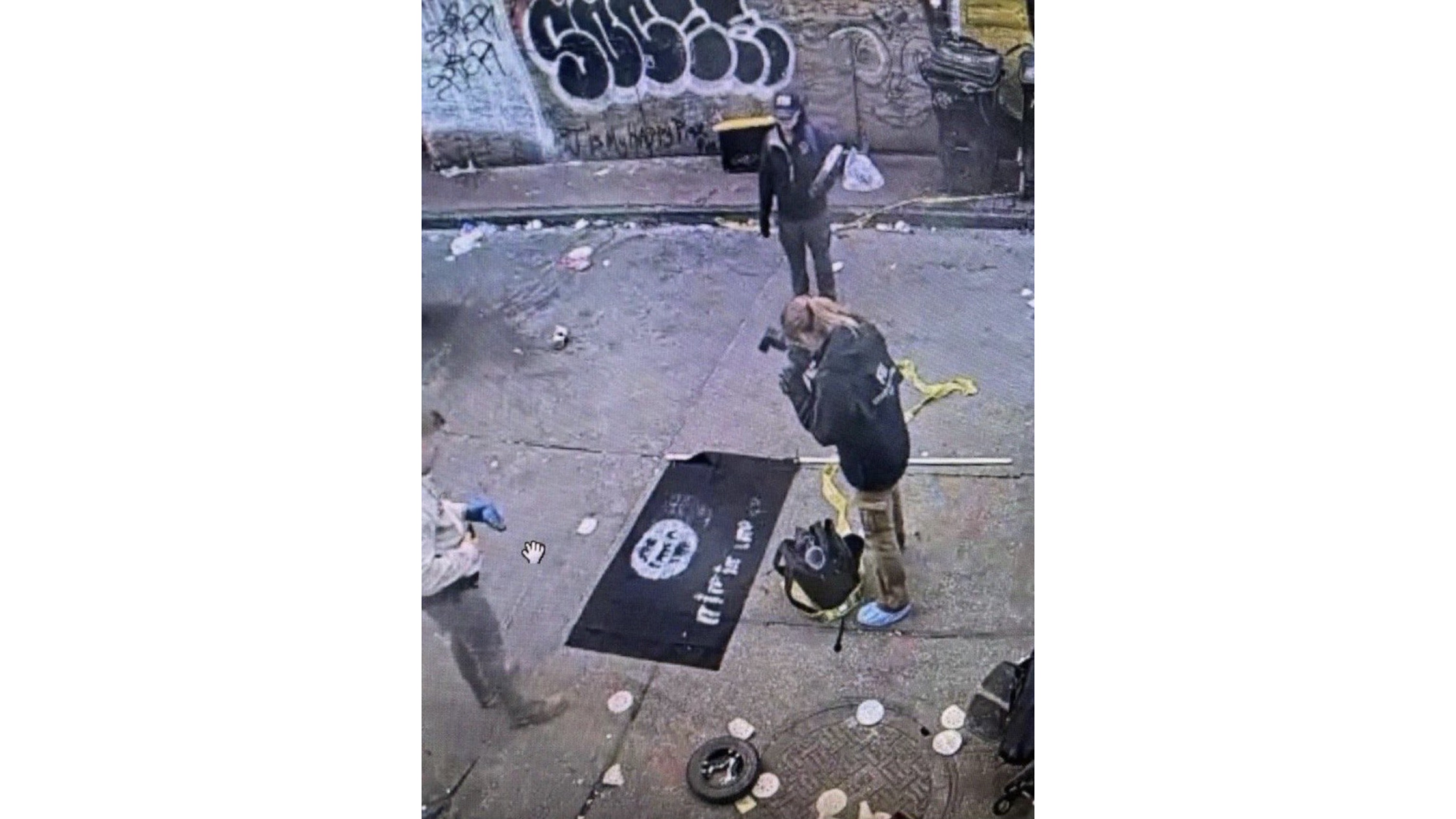 FBI taking pictures of ISIS flag attached to pickup truck. FBI taking pictures of ISIS flag attached to pickup truck.