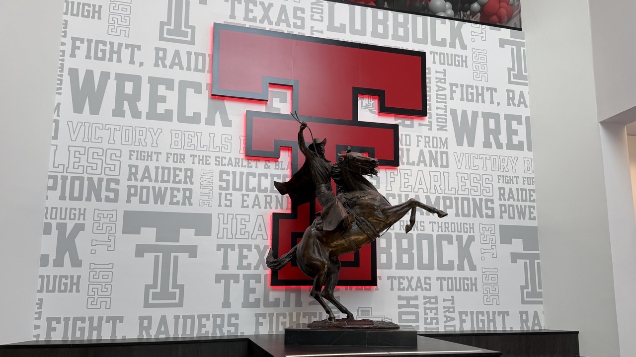 The Masked Rider Statue in the Lobby at the Womble Center