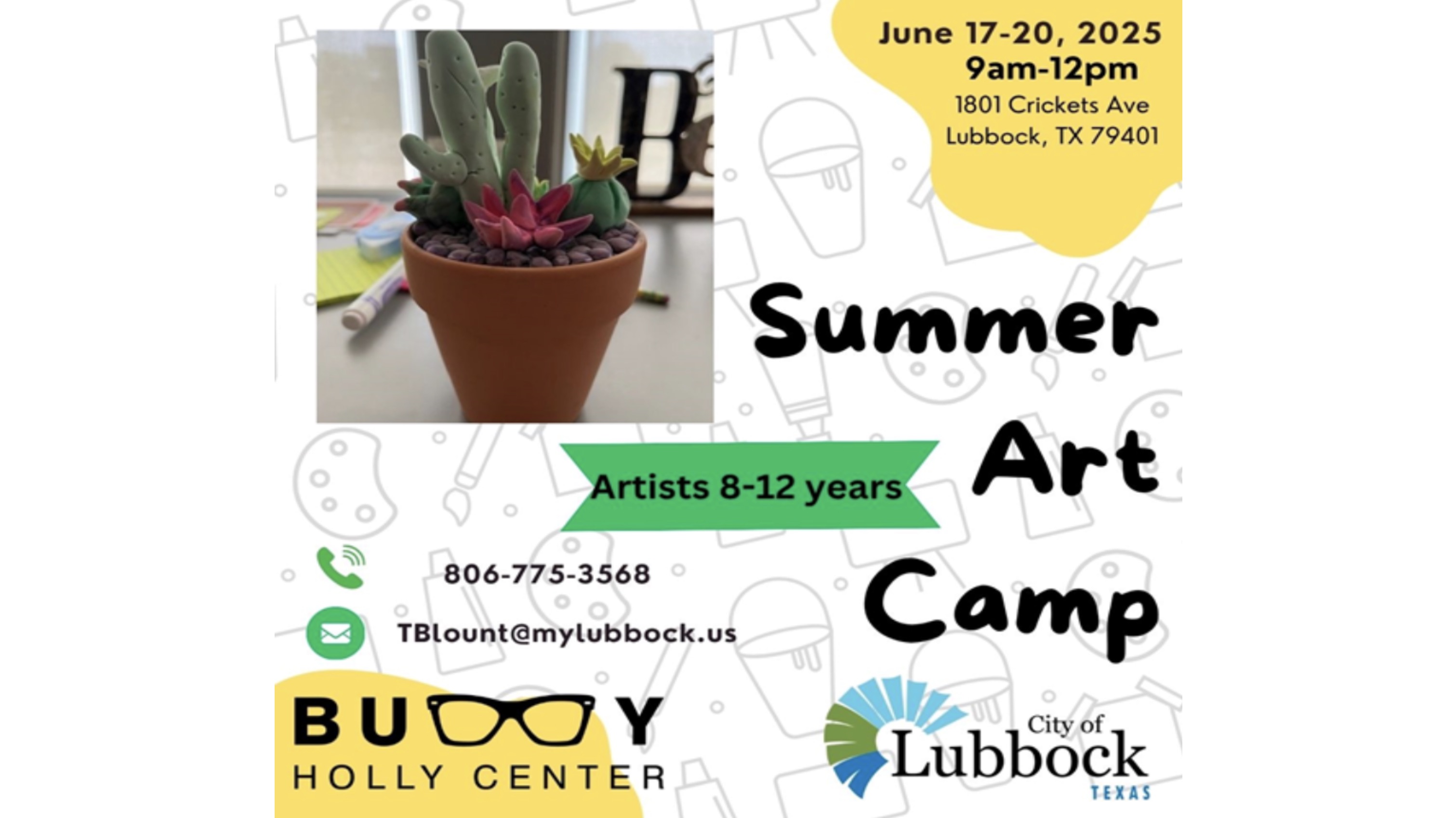 Summer Art Camp at Buddy Holly Center in June Summer Art Camp at Buddy Holly Center in June