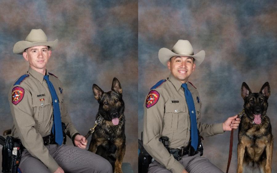 Left: Trooper James Robbins & K-9 Tank: Detection Handler/Right: Trooper Julio Salinas & K-9 Fire: Detection Handler Left: Trooper James Robbins & K-9 Tank: Detection Handler/Right: Trooper Julio Salinas & K-9 Fire: Detection Handler