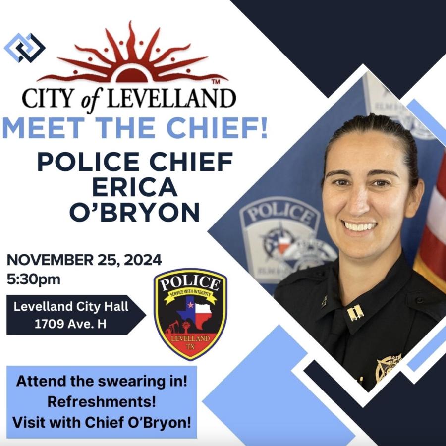 Police Chief Erica O'Bryon swears in November 25 Police Chief Erica O'Bryon swears in November 25