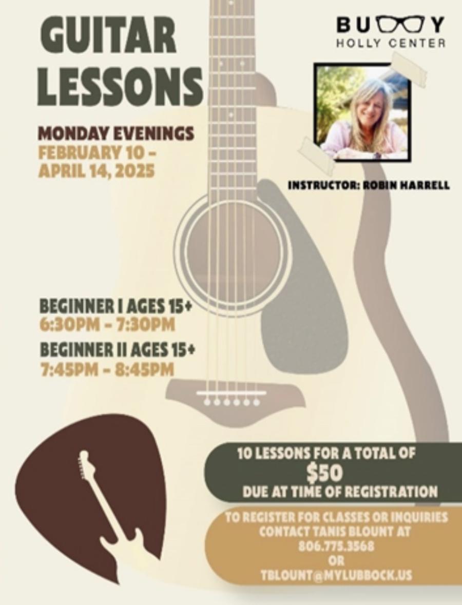 Buddy Holly Center to Offer Beginner Guitar Lessons This Spring Buddy Holly Center to Offer Beginner Guitar Lessons This Spring