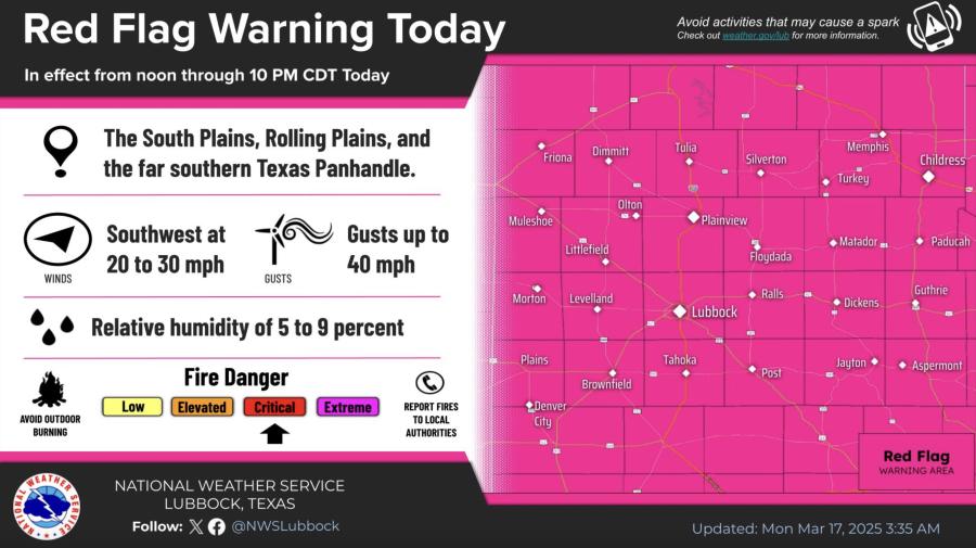 Red Flag Warning March 17 Red Flag Warning March 17