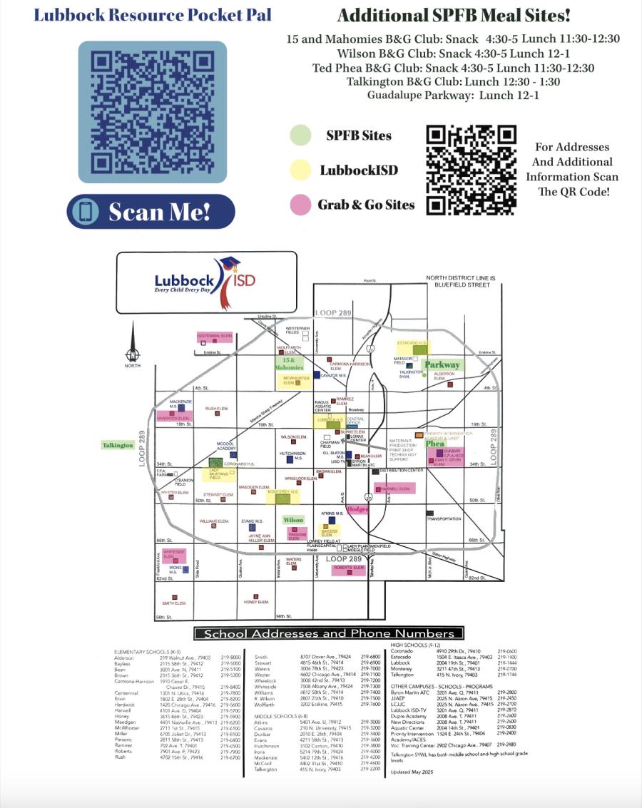 Lubbock ISD Summer Meal Sites Lubbock ISD Summer Meal Sites