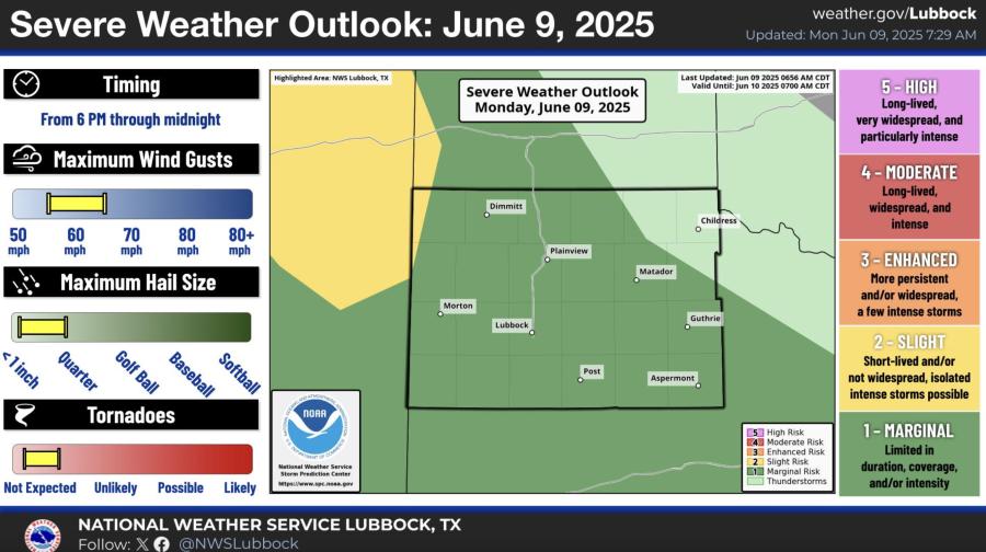 Severe Weather Outlook Monday June 9 Severe Weather Outlook Monday June 9