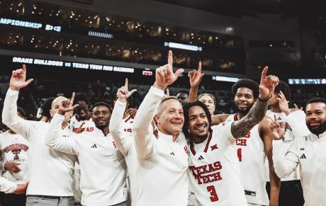 Texas Tech Basketball after the Red Raiders' victory over Drake.