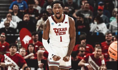 Texas Tech's Kevin Overton in action against Arkansas