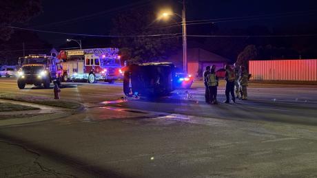 Late-Night Crash Causes Rollover on Indiana Avenue