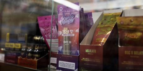 Products containing THC sit at a store in Austin, Texas, on May 5, 2025. Credit: Lorianne Willett/The Texas Tribune