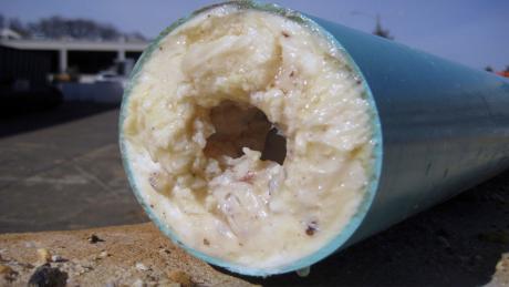 Grease clogged in pipe