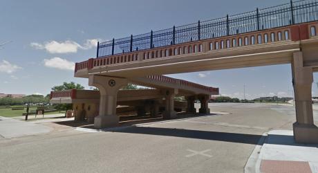 Pedestrian Bridge that crosses Marsha Sharpe Freeway, near Jones AT&T Stadium
