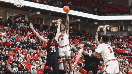 Texas Tech's JT Toppin in action against Utah