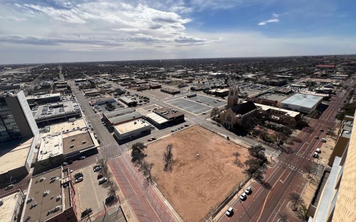 A view of Lubbock from atop the Metro Tower 1220 Brooadway, the tallest building in the city of Lubbock.