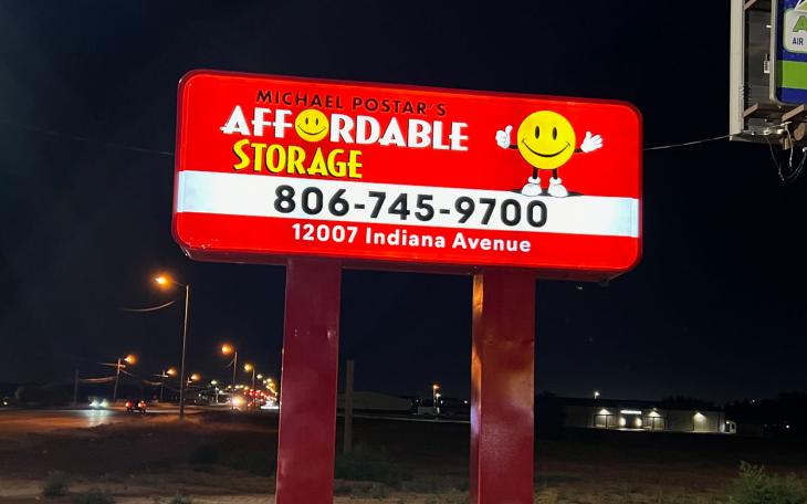 Affordable Storage owned by brother Michael Postar on Indiana Ave. in Lubbock.