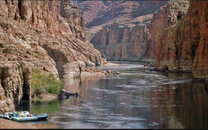 The Colorado River running through the Grand Canyon