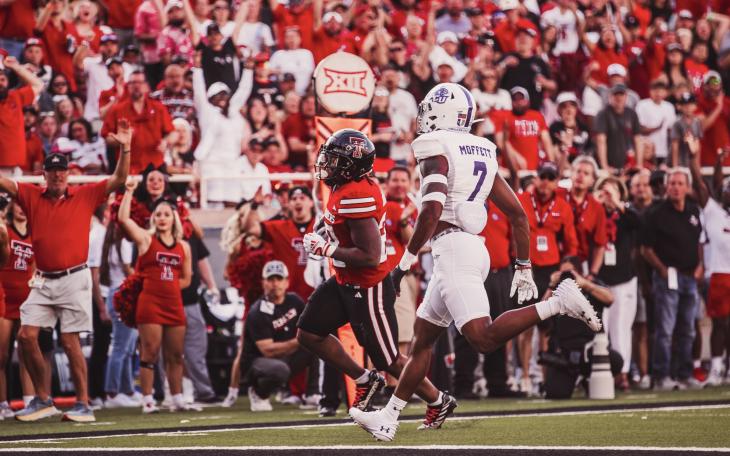 Texas Tech's Tahj Brooks Scores against Abilene Christian