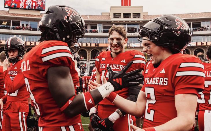 Texas Tech players celebrate their win over Arizona State
