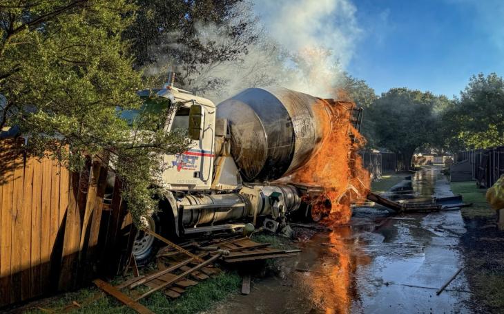 Concrete Truck Strikes Gas Meter in Lubbock Causing Fire