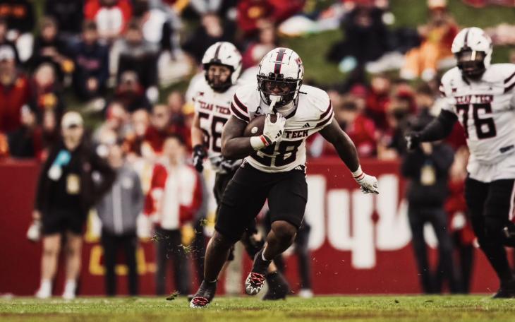 Texas Tech Red Raiders Tahj Brooks in action against Iowa State