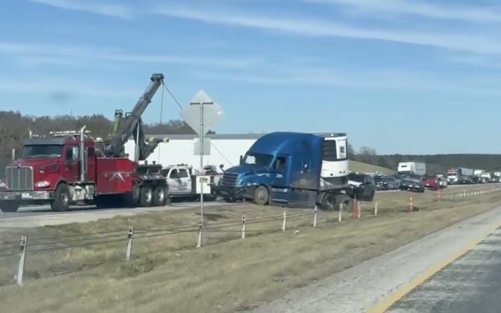 Semi-truck wreck on I-20 shuts down westbound lanes near Ranger, TX