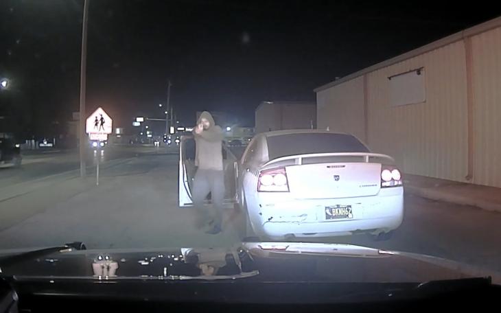 Jesus Rubio, 28, of Las Cruces, exited his vehicle and allegedly raised his arms as if pointing a firearm as he walked toward police officers.