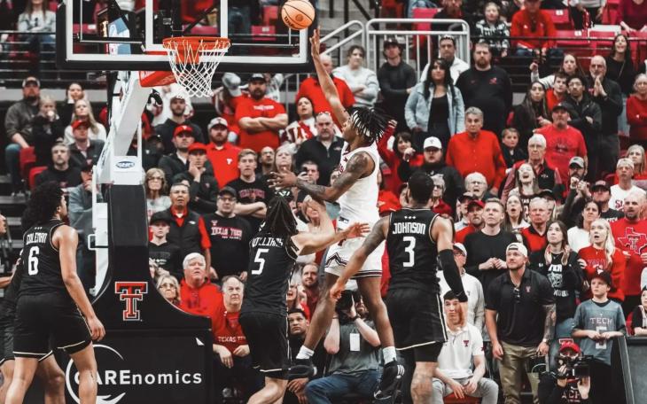 Texas Tech's JT Toppin scores against Arizona