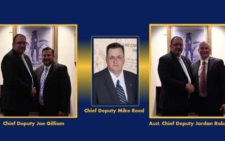 Chief Deputy Joe Gilliam (Left), Chief Deputy Mike Reed (Center), Asst. Chief Deputy Jordan Roberts (Right)