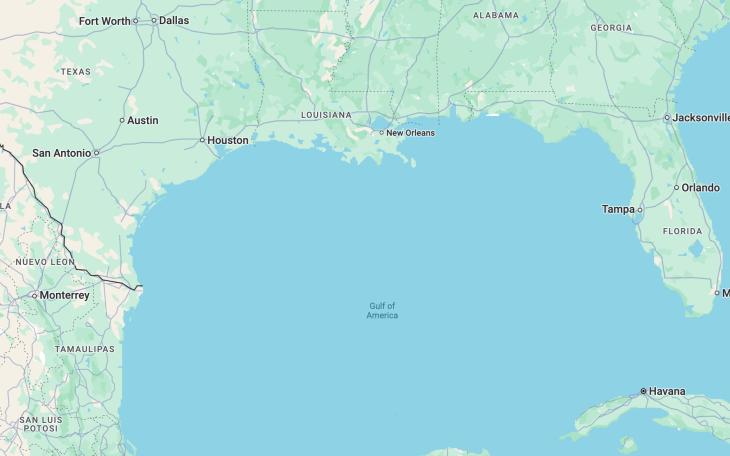 Gulf of America on Google Maps