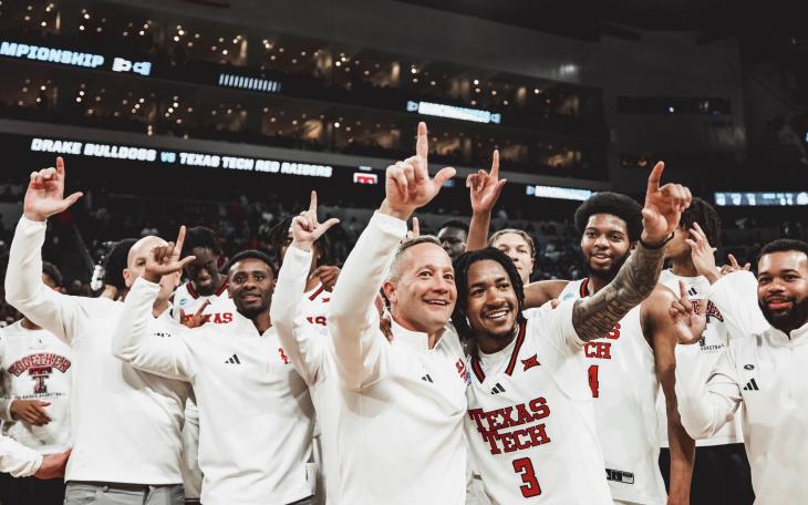 Texas Tech Basketball after the Red Raiders' victory over Drake.