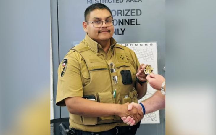 Deputy Jesse Perez, 42, was conducting a traffic stop around 12:30 p.m. on April 22 when debris from a passing commercial vehicle hit him.