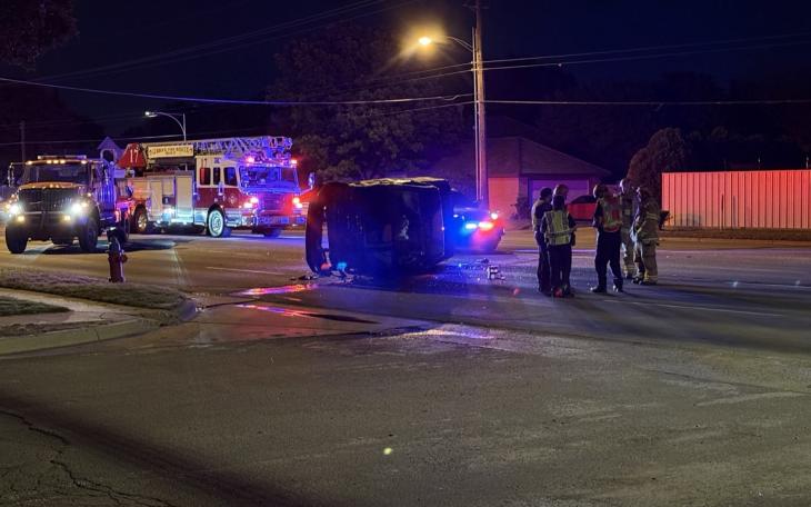 Late-Night Crash Causes Rollover on Indiana Avenue