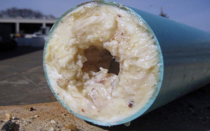 Grease clogged in pipe