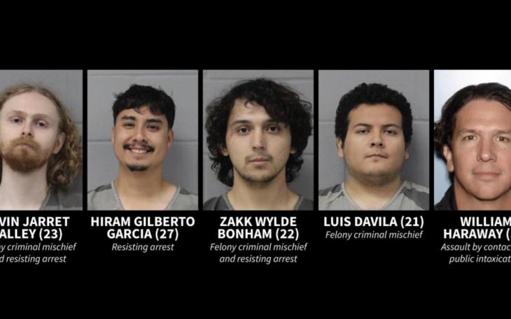 Five people were arrested during a protest near the Texas State Capitol on Monday, June 9.