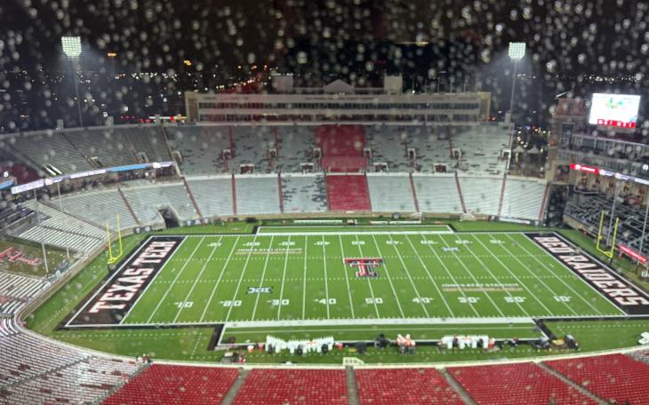 Weather Delay at Texas Tech's opening matchup 2025.