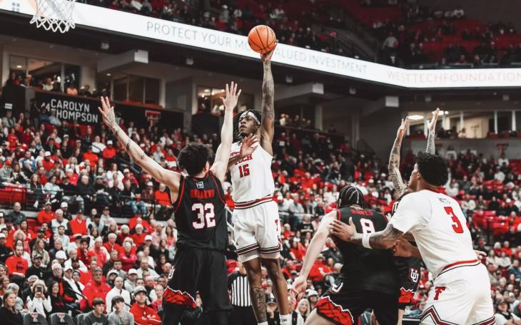 Texas Tech's JT Toppin in action against Utah