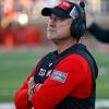 Texas Tech coach Joey McGuire watches during the first half of the team's NCAA college football game against Murray State, Saturday, Sept. 3, 2022, in Lubbock, Texas. (AP Photo/Brad Tollefson)