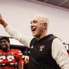 Texas Tech Head Coach Joey McGuire and his team after the victory over North Texas