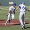 Lubbock Christian's Brevin McCool rounds 3rd Base