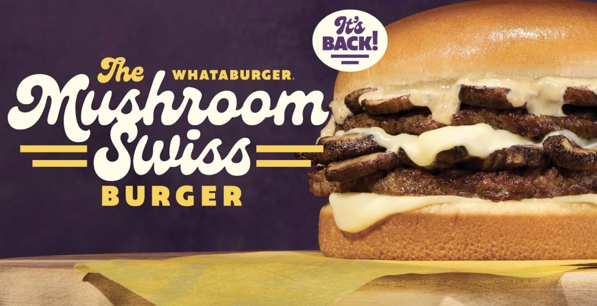 Whataburger's Mushroom Swiss Burger Whataburger's Mushroom Swiss Burger