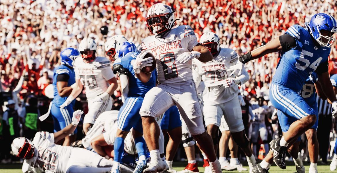Texas Tech's Cam Dickey scores against BYU 2025