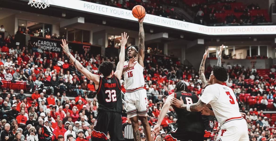 Texas Tech's JT Toppin in action against Utah